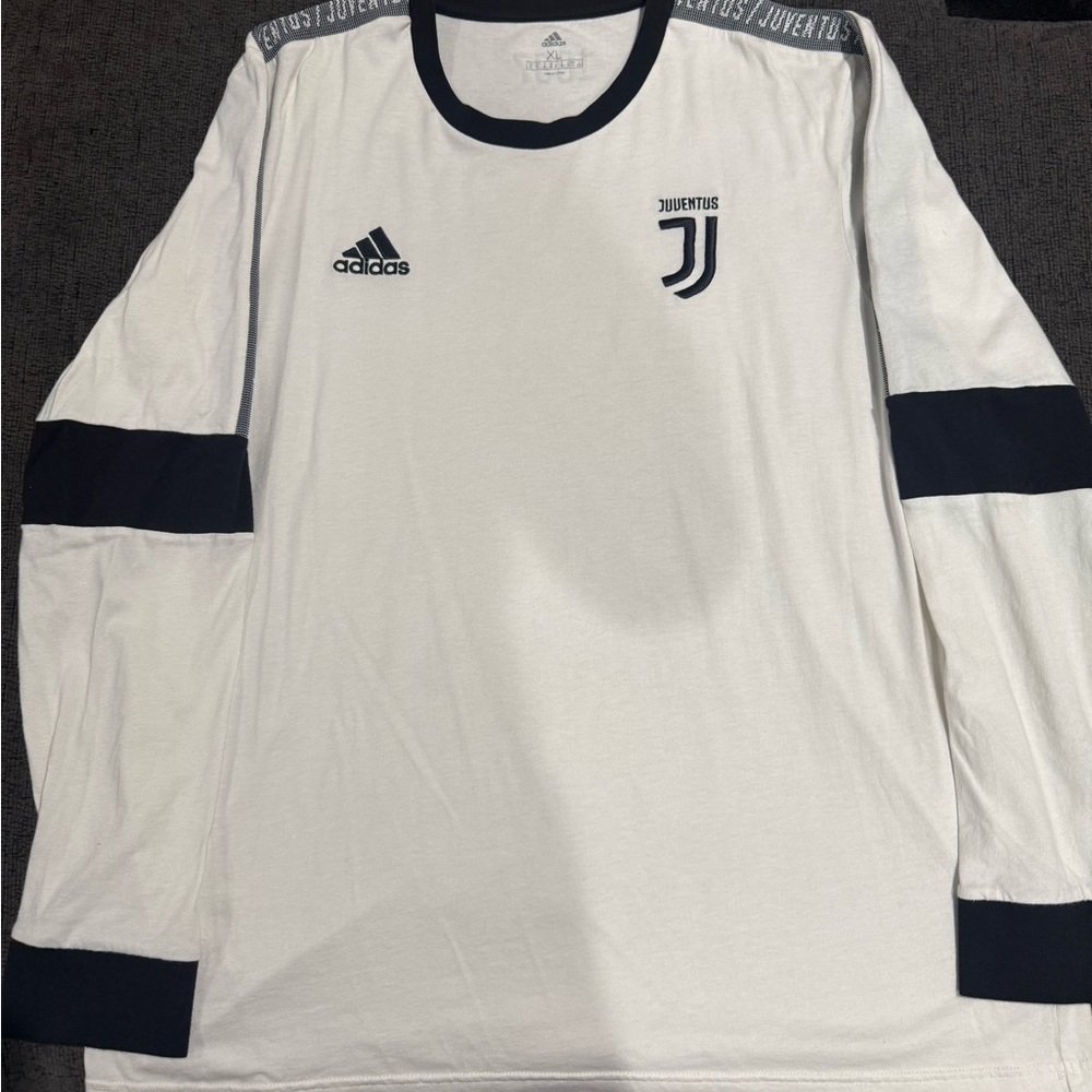 Adidas Juventus Training Jersey White and Black Long Sleeve Tee